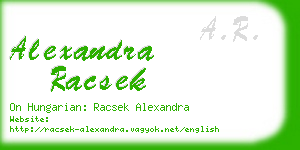 alexandra racsek business card